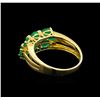 Image 3 : 1.59 ctw Emerald and Diamond Ring - 14KT Yellow Gold