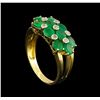 Image 4 : 1.59 ctw Emerald and Diamond Ring - 14KT Yellow Gold