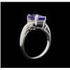 Image 4 : 14KT White Gold 2.08 ctw Tanzanite and Diamond Ring