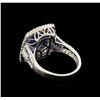 Image 3 : 3.96 ctw Tanzanite and Diamond Ring - 14KT White Gold