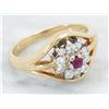 Image 3 : 0.07 ctw Ruby and Diamond Ring - 14KT Yellow Gold