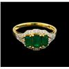 Image 2 : 1.16 ctw Emerald and Diamond Ring - 14KT Yellow Gold