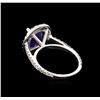 Image 3 : 5.48 ctw Tanzanite and Diamond Ring - 14KT White Gold