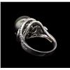 Image 2 : 0.58 ctw Pearl and Diamond Ring - 14KT White Gold