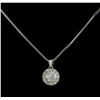 Image 1 : 14KT White Gold 0.96 ctw Diamond Pendant With Chain