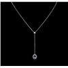 Image 1 : 1.28 ctw Tanzanite and Diamond Necklace - 14KT Rose Gold
