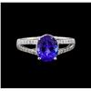 Image 2 : 3.04 ctw Tanzanite and Diamond Ring - 14KT White Gold