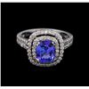 Image 2 : 2.05 ctw Tanzanite and Diamond Ring - 14KT White Gold