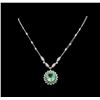Image 1 : GIA Cert 16.23 ctw Emerald and Diamond Necklace - 14KT White Gold