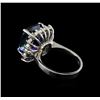 Image 3 : 8.58 ctw Tanzanite and Diamond Ring - 14KT White Gold