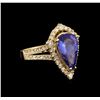 Image 1 : 3.75 ctw Tanzanite and Diamond Ring - 14KT Yellow Gold