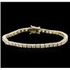 Image 1 : 14KT Yellow Gold 4.60 ctw Diamond Tennis Bracelet