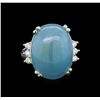 Image 2 : 14KT White Gold 7.60 ctw Aquamarine and Diamond Ring