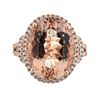 Image 1 : 13.54 Morganite and Diamond Ring - 14KT Rose Gold