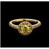 Image 2 : 1.03 ctw Yellow Diamond Ring - 14KT Yellow Gold