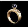 Image 4 : 1.18 ctw Sapphire and Diamond Ring - 14KT Yellow Gold