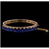 Image 1 : 18.72 ctw Sapphire Bangle Bracelet - 18KT Yellow Gold