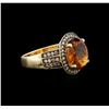 Image 1 : 14KT Yellow Gold 5.53 ctw Citrine and Brown Diamond Ring