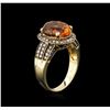 Image 3 : 14KT Yellow Gold 5.53 ctw Citrine and Brown Diamond Ring