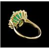 Image 3 : 4.67 ctw Emerald and Diamond Ring  - 14KT Yellow Gold