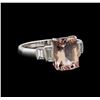 Image 1 : 2.09 ctw Morganite and Diamond Ring - 14KT White Gold