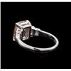 Image 3 : 2.09 ctw Morganite and Diamond Ring - 14KT White Gold