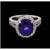 Image 2 : 14KT White Gold 6.64 ctw Sapphire and Diamond Ring