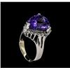 Image 4 : 8.92 ctw Tanzanite and Diamond Ring - 14KT White Gold