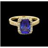 Image 2 : 14KT Yellow Gold 1.69 ctw Tanzanite and Diamond Ring