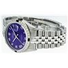 Image 7 : Rolex Stainless Steel Purple Roman Diamond and Sapphire DateJust Men's Watch