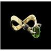 Image 1 : 1.50 ctw Green Amethyst and Black Diamond Ring - 14KT Yellow Gold