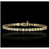 Image 1 : 7.20 ctw Diamond Tennis Bracelet - 14KT Yellow Gold