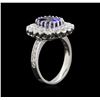 Image 3 : 3.77 ctw Tanzanite and Diamond Ring - 14KT White Gold