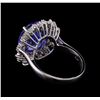 Image 3 : 6.33 ctw Tanzanite and Diamond Ring - 14KT White Gold