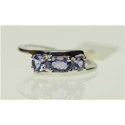 STERLING SILVER TANZANITE RING SIZE 7.5