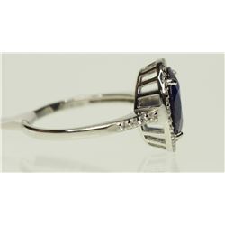 STERLING SILVER SAPPHIRE RING SIZE 8