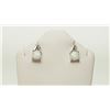 Image 2 : STERLING SILVER DIAMOND OPAL EARRINGS
