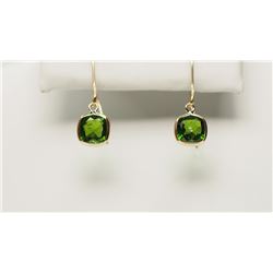 14KT GOLD EMERALD DROPSIDE EARRINGS