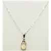 Image 2 : STERLING SILVER OPAL & RUBY PENDANT