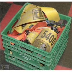 CRATE FULL OF HEAVY DUTY STRAPS