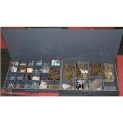 TWO METAL ORGANIZERS WITH CONTENTS