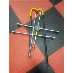 2 TIRE IRONS AND 2 PRYBARS