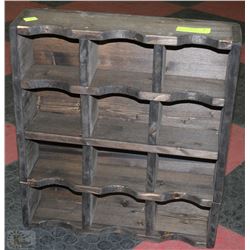 12 COMPARTMENT WOOD STORAGE SHELF