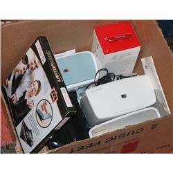 BOX OF ELECTRONICS INCLUDING CANON COMPACT