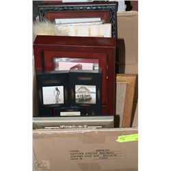 BOX OF PICTURE FRAMES, SOME WOOD
