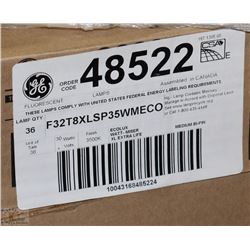 NEW CASE OF 36 NEW G.E. FLUORESCENT LIGHTBULBS 4'