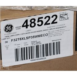 NEW CASE OF 36 NEW 4' G.E. FLUORESCENT LIGHTBULBS