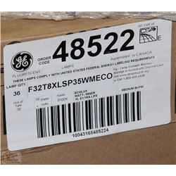 NEW CASE OF 36 NEW 4' G.E. FLUORESCENT LIGHTBULBS