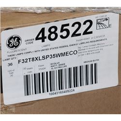 NEW CASE OF 36 NEW 4' G.E. FLUORESCENT LIGHTBULBS