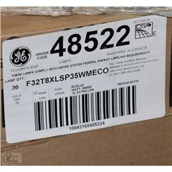 NEW CASE OF 36 NEW 4' G.E. FLUORESCENT LIGHTBULBS